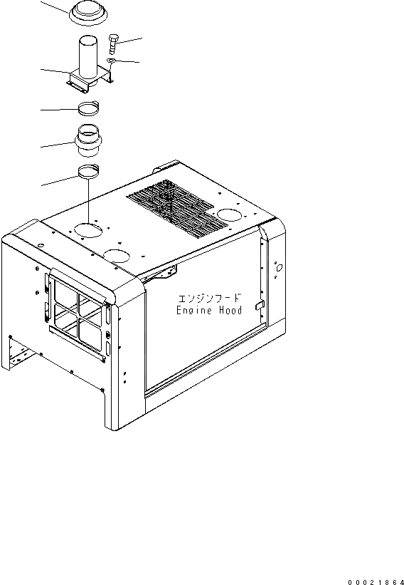 Схема запчастей Komatsu WA100-5-TK - КАПОТ (КРЫШКА) (LIVESTOCK RASING СПЕЦ-Я.) ЧАСТИ КОРПУСА