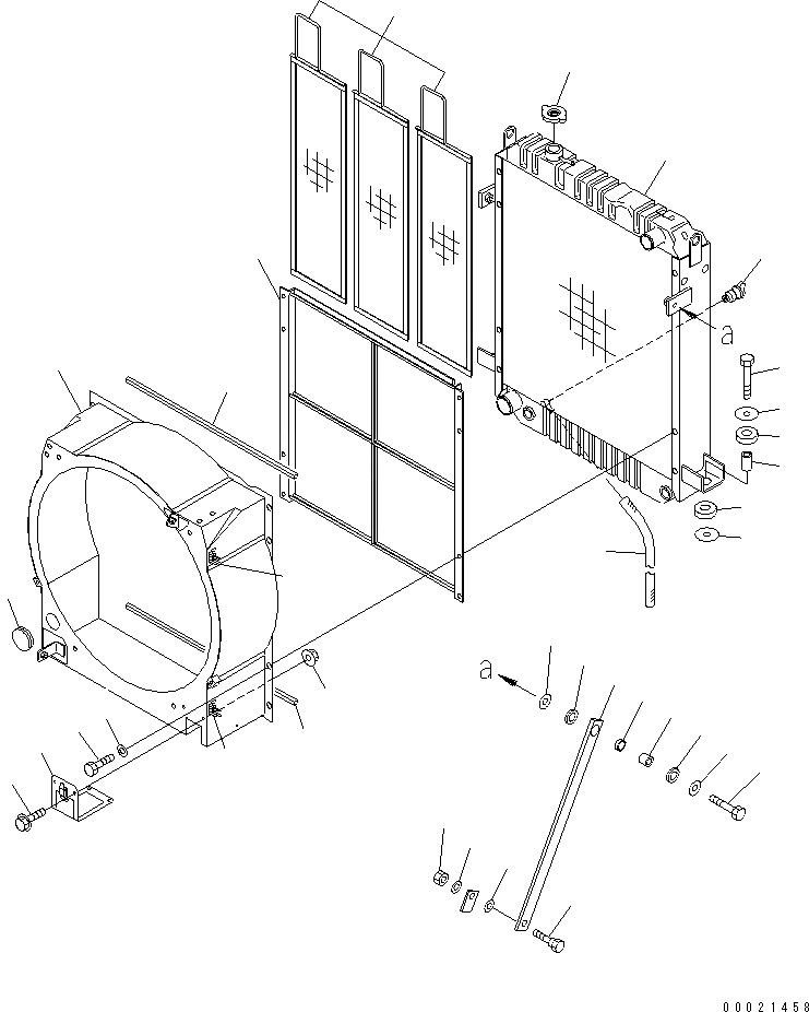 Схема запчастей Komatsu WA100M-3 - РАДИАТОР (РАДИАТОР И ЭЛЕМЕНТЫ КРЕПЛЕНИЯ) (СПЕЦ-Я LIVESTOCK RAISING)(№-7) СИСТЕМА ОХЛАЖДЕНИЯ