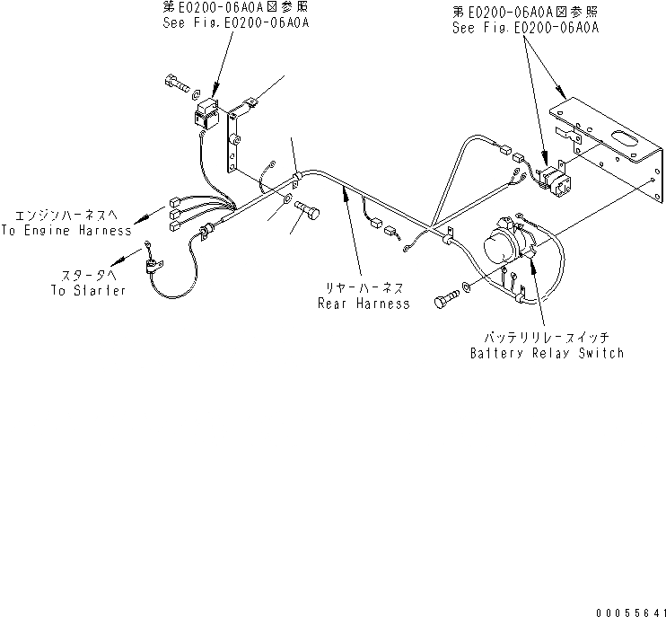 Схема запчастей Komatsu WA100M-3 - ПРОВОДКА (ЗАДН. ЛИНИЯ)(№7-) ЭЛЕКТРИКА