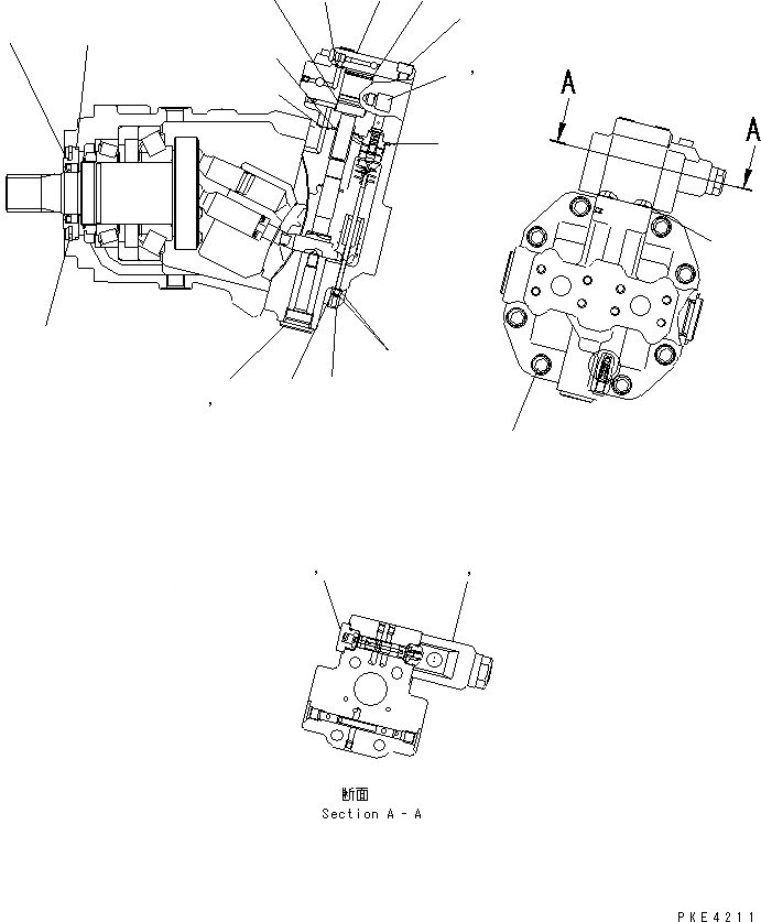 Схема запчастей Komatsu WA100M-3 - HST МОТОР (ВНУТР. ЧАСТИ¤ /) СИЛОВАЯ ПЕРЕДАЧА