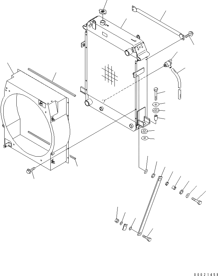 Схема запчастей Komatsu WA100M-3-CB - РАДИАТОР (РАДИАТОР И ЭЛЕМЕНТЫ КРЕПЛЕНИЯ) (D ТИП РАДИАТОР)(№-) СИСТЕМА ОХЛАЖДЕНИЯ
