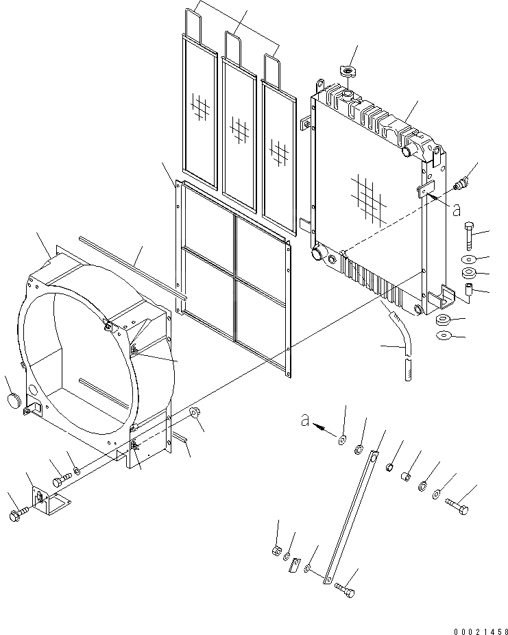 Схема запчастей Komatsu WA100M-3-CB - РАДИАТОР (РАДИАТОР И ЭЛЕМЕНТЫ КРЕПЛЕНИЯ) (СПЕЦ-Я LIVESTOCK RAISING)(№-) СИСТЕМА ОХЛАЖДЕНИЯ