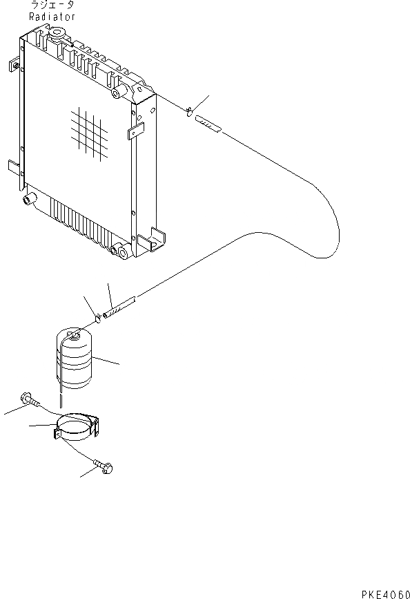 Схема запчастей Komatsu WA100M-3-CB - РАДИАТОР (РЕЗЕРВН. БАК И ТРУБЫ)(№-) СИСТЕМА ОХЛАЖДЕНИЯ