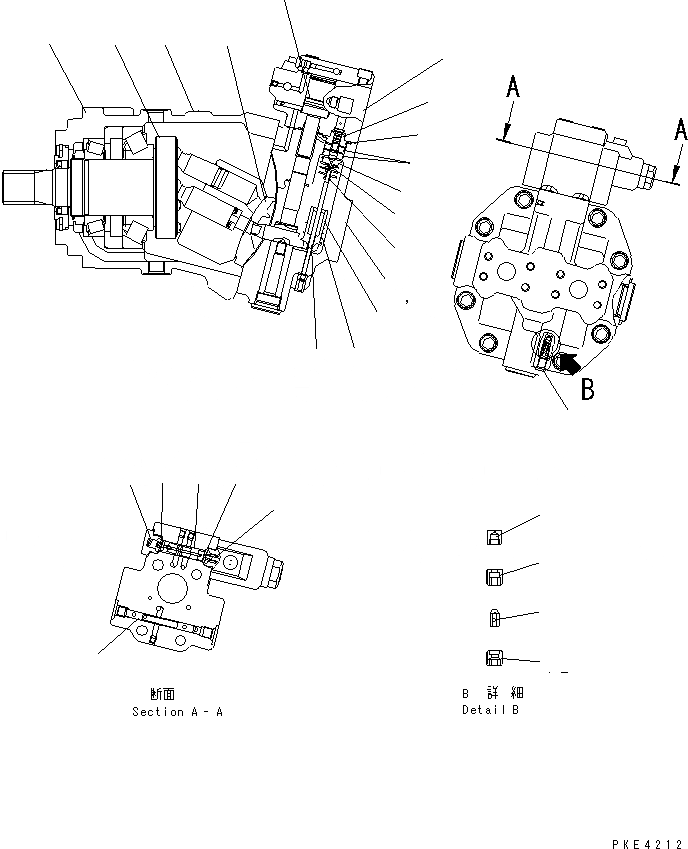 Схема запчастей Komatsu WA100M-3-CB - HST МОТОР (ВНУТР. ЧАСТИ¤ /) ТРАНСМИССИЯ