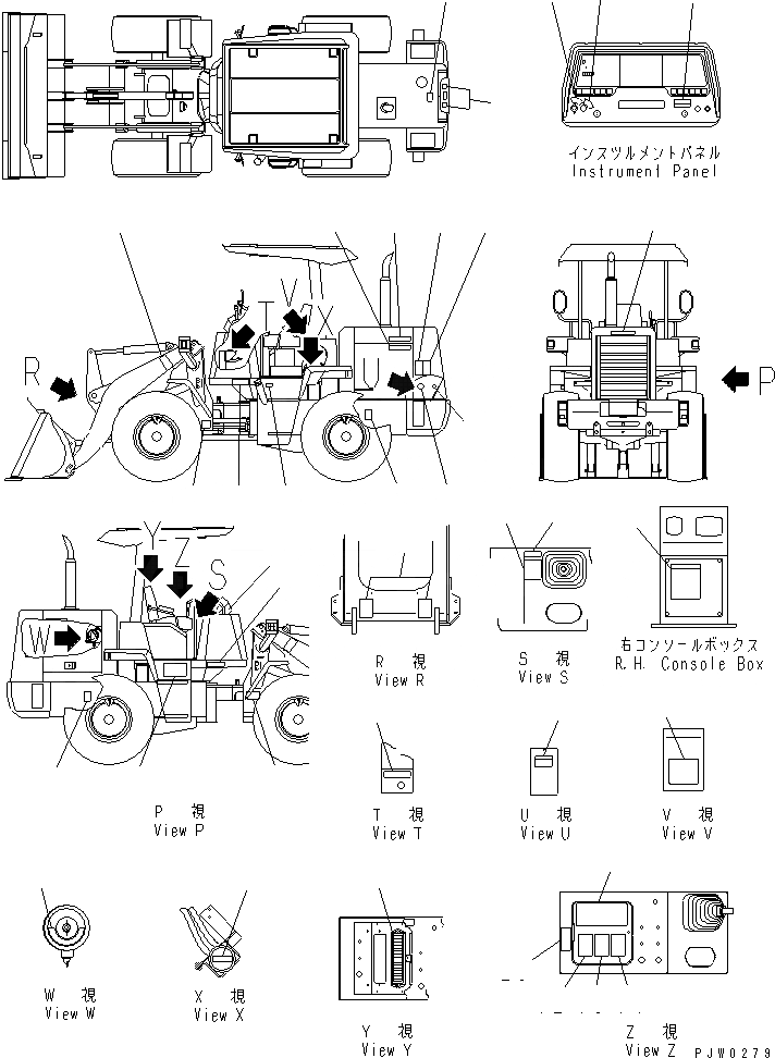 Схема запчастей Komatsu WA100M-3-CB - МАРКИРОВКА(№8-) МАРКИРОВКА