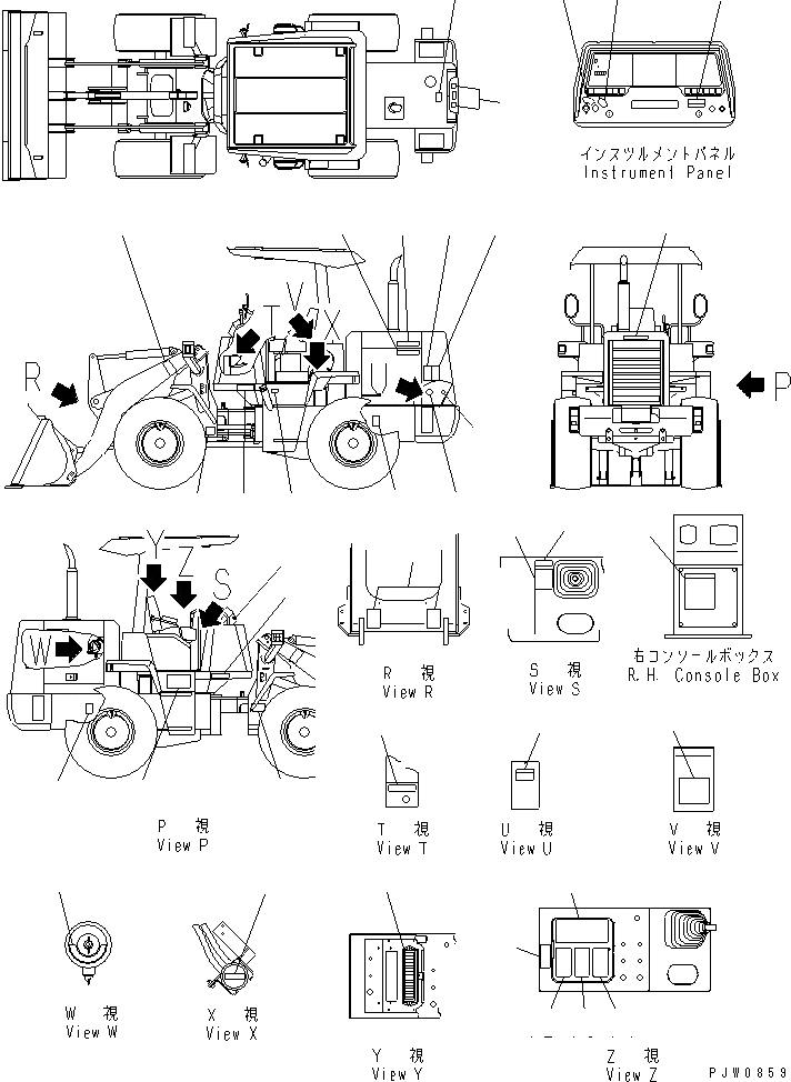 Схема запчастей Komatsu WA100M-3-CB - МАРКИРОВКА(№8-) КАТАЛОГИ ЗЧ