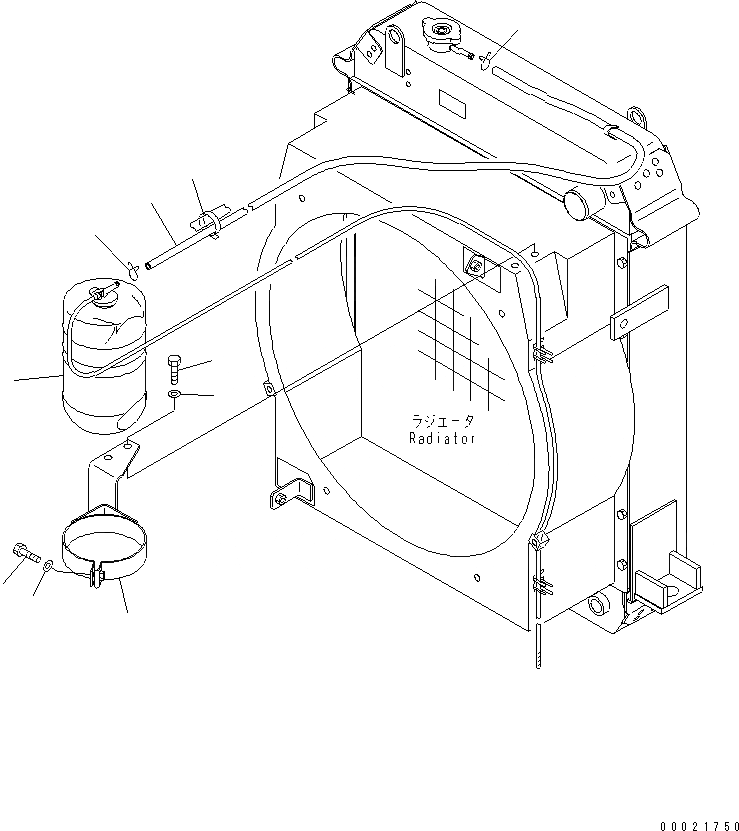 Схема запчастей Komatsu WA100M-3-CN - РАДИАТОР (РЕЗЕРВН. БАК И ТРУБЫ) (D ТИП РАДИАТОР)(№-) СИСТЕМА ОХЛАЖДЕНИЯ