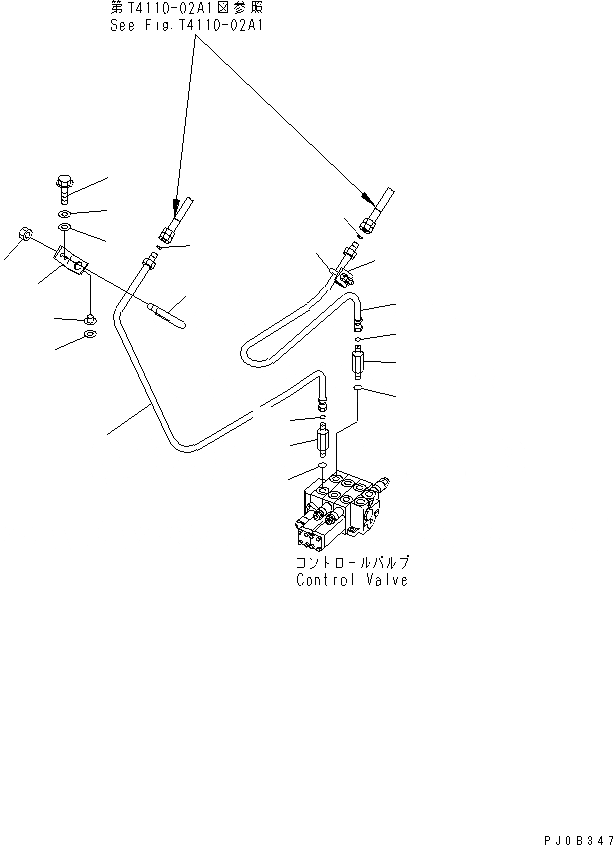 Схема запчастей Komatsu WA100M-3-CN - ПЕРЕДН. РАМА (/) (ТРУБЫ) (ДЛЯ 3-Х СЕКЦИОНН. КЛАПАН) ОСНОВНАЯ РАМА И ЕЕ ЧАСТИ