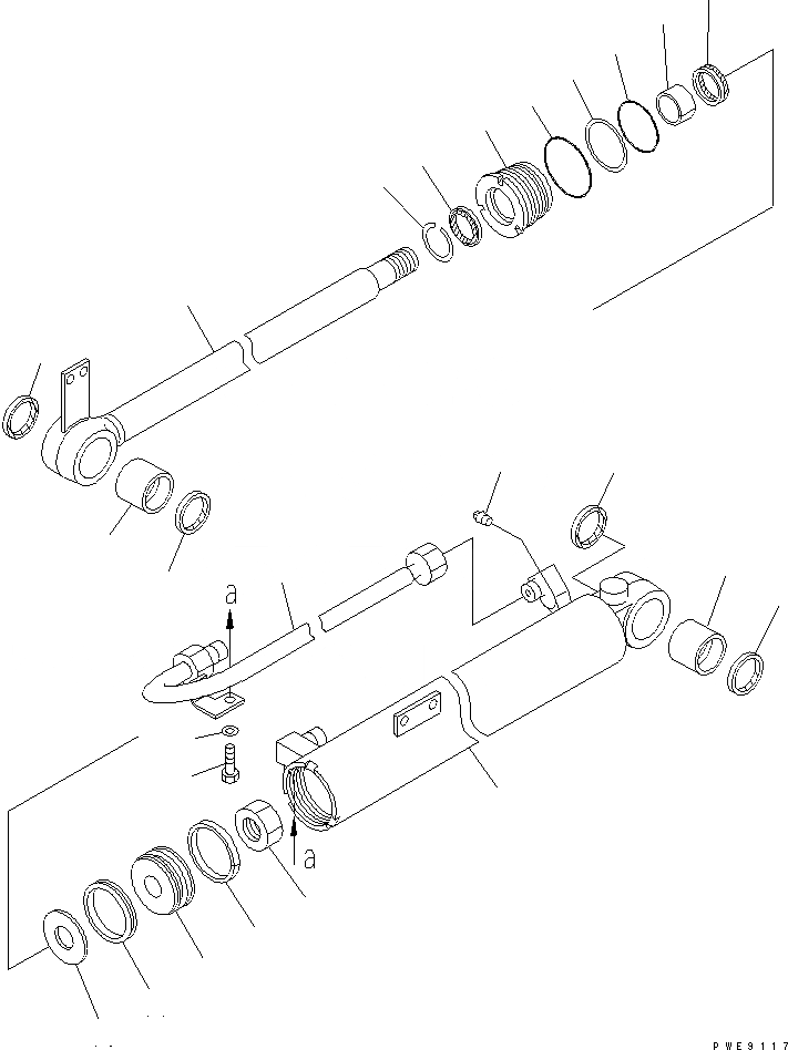 Схема запчастей Komatsu WA100M-3-CN - ГИДРОЦИЛИНДР КОВША(№-) ОСНОВН. КОМПОНЕНТЫ И РЕМКОМПЛЕКТЫ