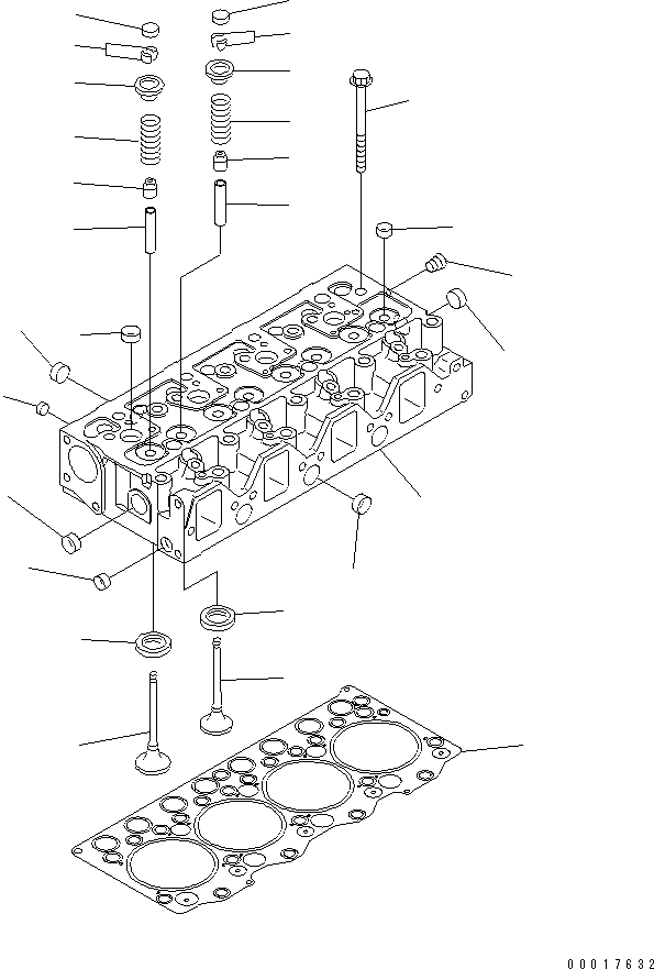 Схема запчастей Komatsu WA100M-6 - ГОЛОВКА ЦИЛИНДРОВ AA ДВИГАТЕЛЬ