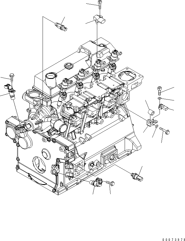 Схема запчастей Komatsu WA100M-6 - УПРАВЛ-Е ДВИГАТЕЛЕМ MODULE AA ДВИГАТЕЛЬ