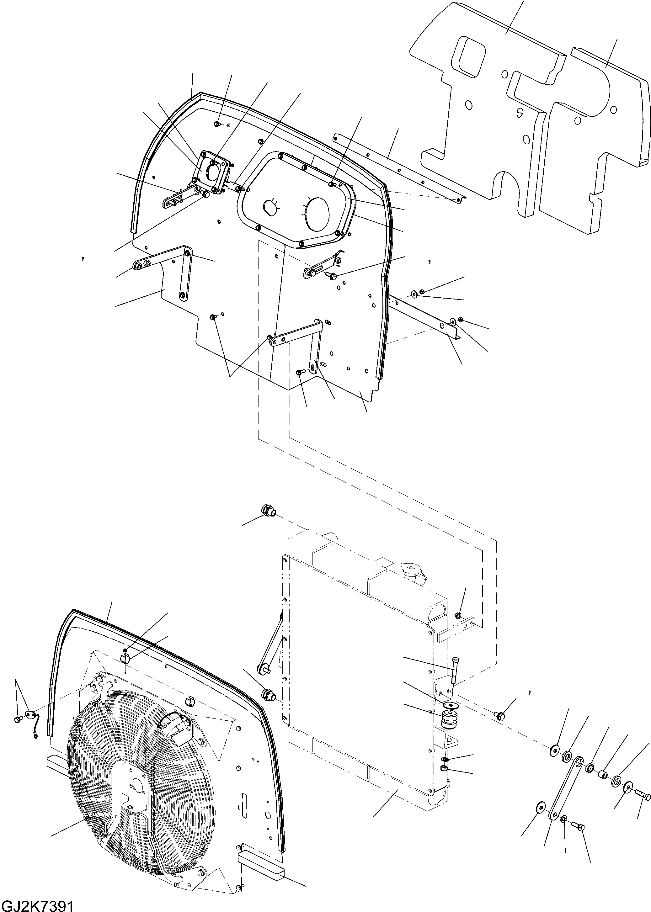 Схема запчастей Komatsu WA100M-6 - РАДИАТОР (ШИР. СЕРДЦЕВИНА) C СИСТЕМА ОХЛАЖДЕНИЯ