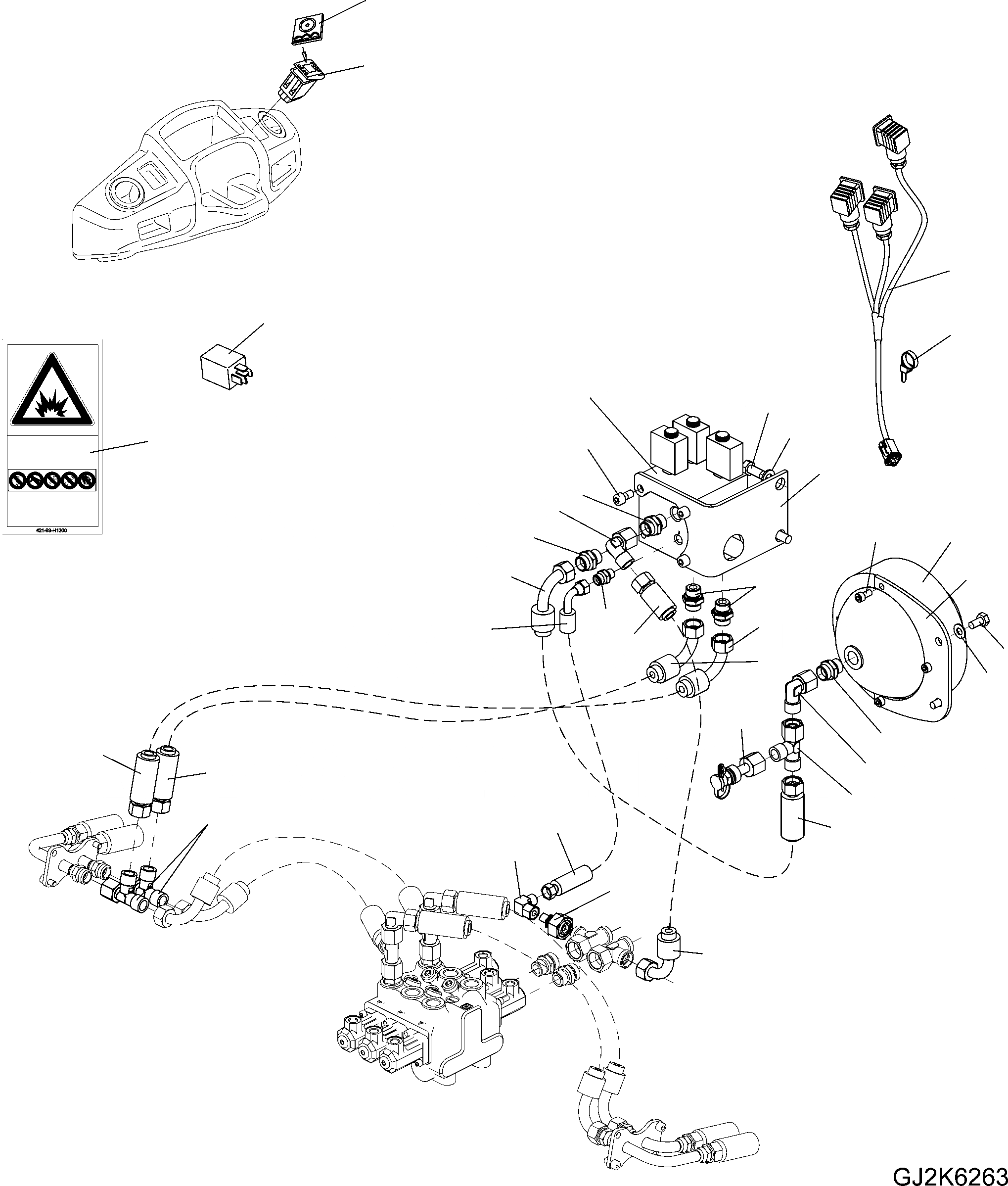 Схема запчастей Komatsu WA100M-6 - ГИДРАВЛ ECSS ( КМ/Ч) (НАВЕС) (ОПЦ.) H ГИДРАВЛИКА