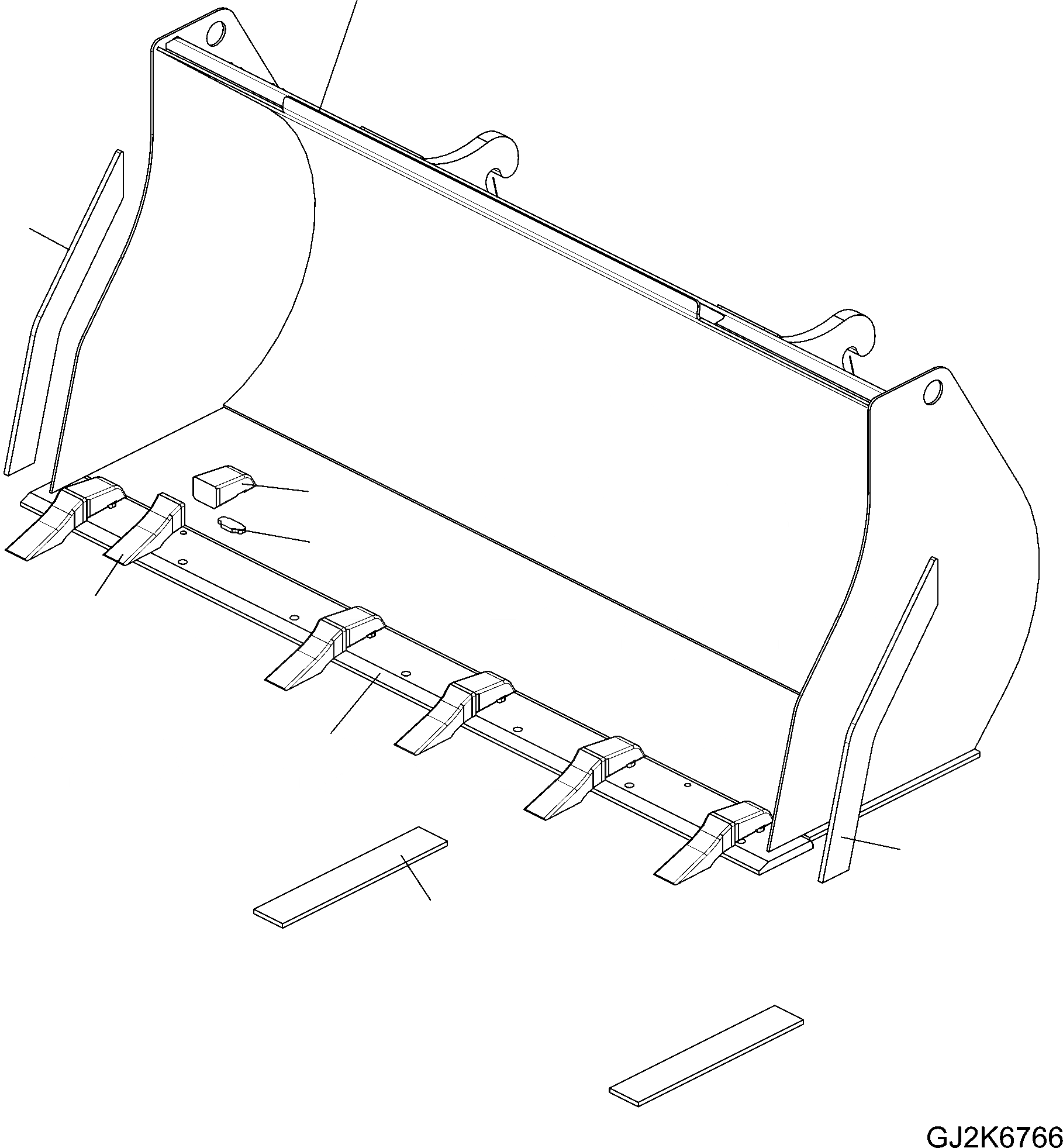 Схема запчастей Komatsu WA100M-6 - КОВШ (. CBM) (С TEETH) T РАБОЧЕЕ ОБОРУДОВАНИЕ