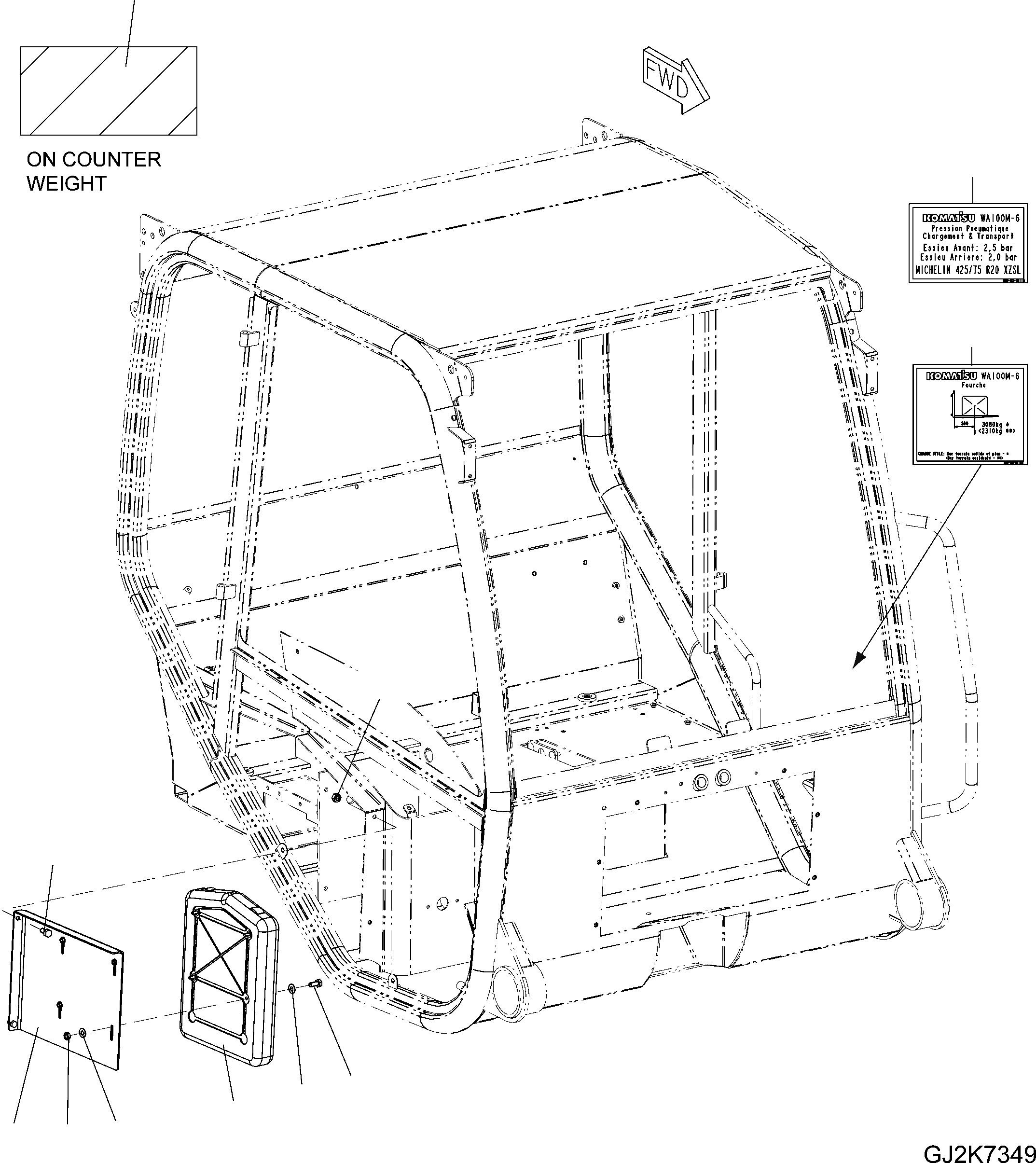 Схема запчастей Komatsu WA100M-6 - РУЧН. КОРПУС (LOXAM) (FRANCE) (ОПЦ.) V АКСЕССУАРЫ И ИНСТРУМЕНТ