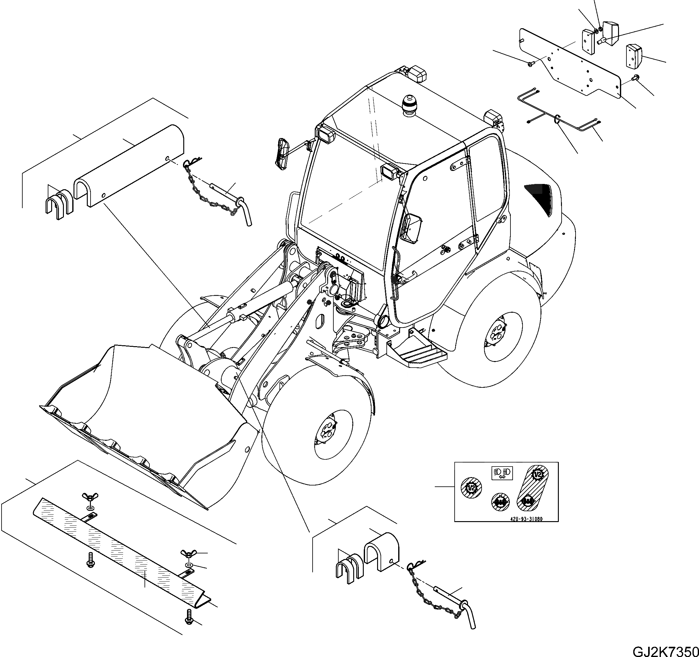 Схема запчастей Komatsu WA100M-6 - ITALY HOMOLOGATION (ОПЦ.) V АКСЕССУАРЫ И ИНСТРУМЕНТ