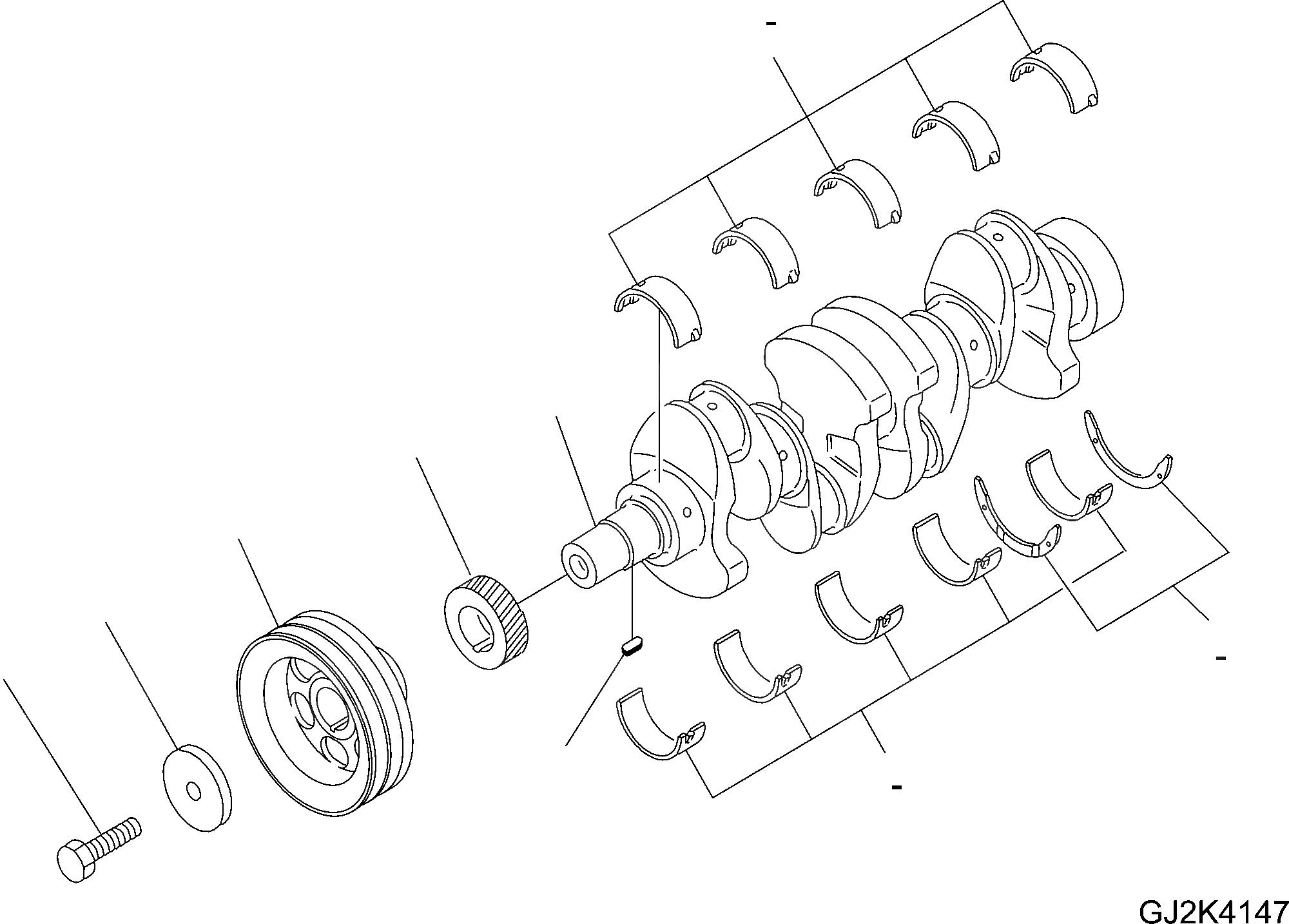 Схема запчастей Komatsu WA100M-5 30 km - CRANK ASSEMBLY ДВИГАТЕЛЬ, КРЕПЛЕНИЕ ДВИГАТЕЛЯ