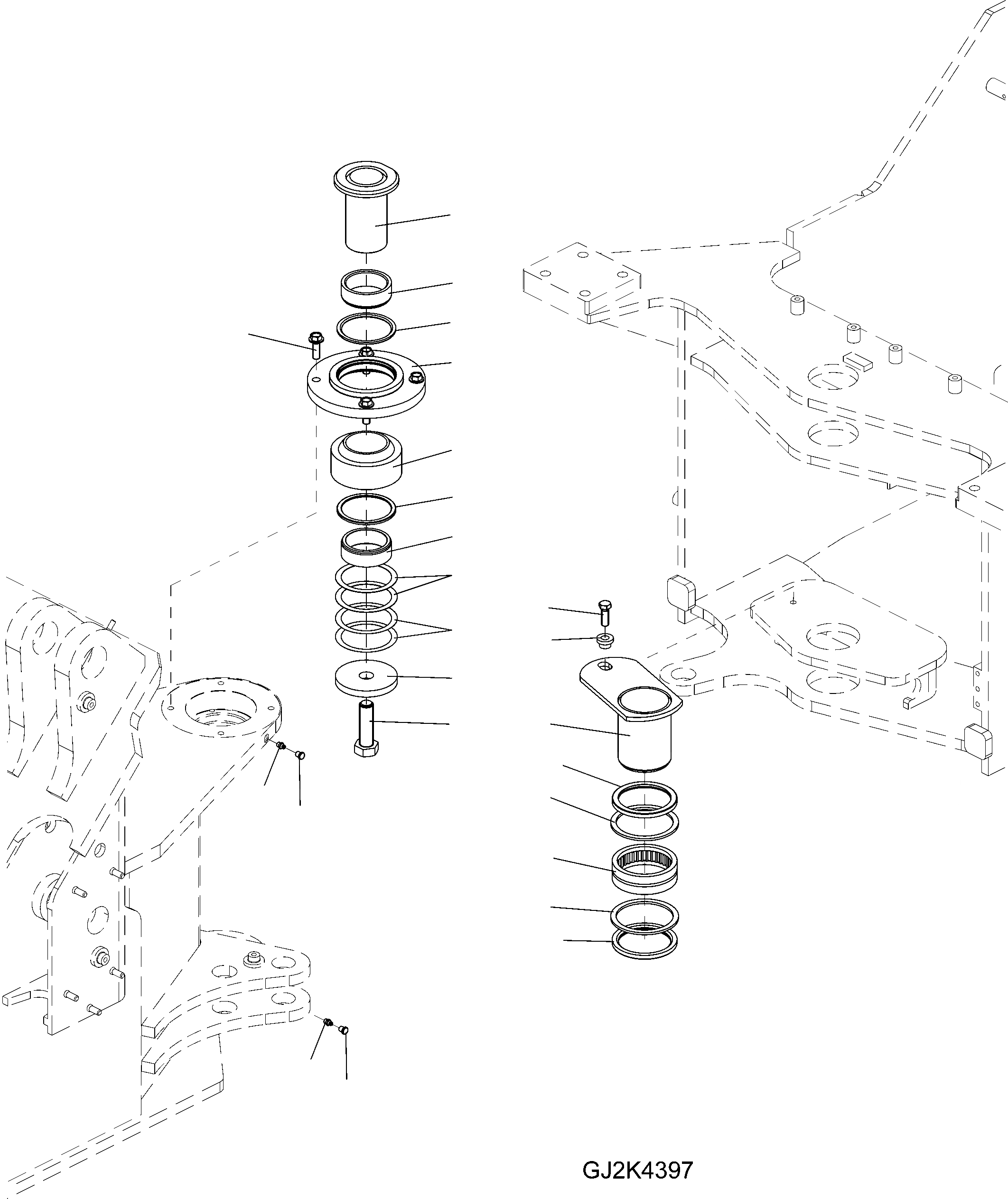 Схема запчастей Komatsu WA100M-5 30 km - HINGE РАМА