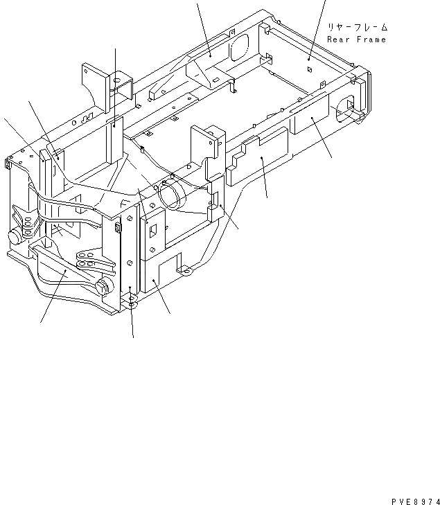 Схема запчастей Komatsu WA100SSS-3-H - ЗАДН. РАМА (NOISE ABATEMENT ЧАСТИ) (SUPER SILENT СПЕЦ. СПЕЦ-Я.) ОСНОВНАЯ РАМА И ЕЕ ЧАСТИ