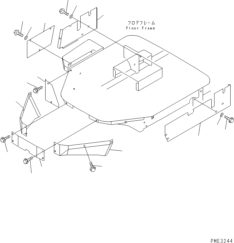 Схема запчастей Komatsu WA100SSS-3-H - ПОКРЫТИЕ ПОЛА ЧАСТИ КОРПУСА