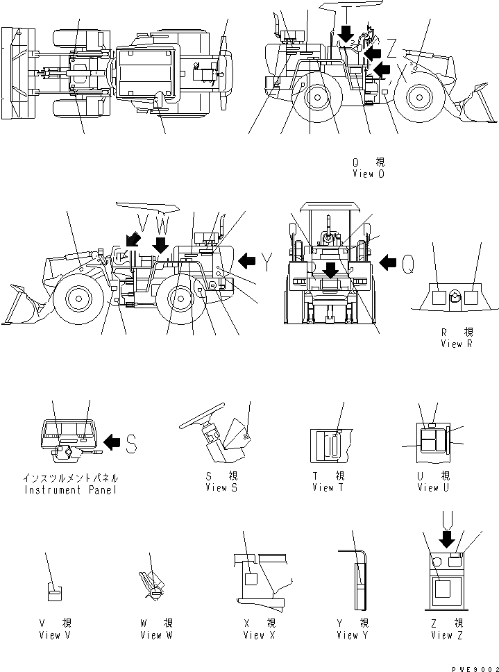 Схема запчастей Komatsu WA100SS-3A - МАРКИРОВКА (ЯПОН.) (SUPER БЕСШУМН. СПЕЦИФ-Я)(№-) МАРКИРОВКА