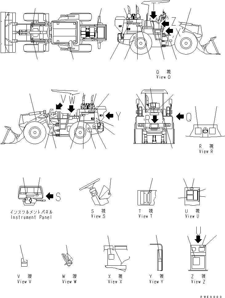 Схема запчастей Komatsu WA100SSS-3A - МАРКИРОВКА (ЯПОН.) (SUPER SILENT СПЕЦ. СПЕЦ-Я.)(№-) МАРКИРОВКА