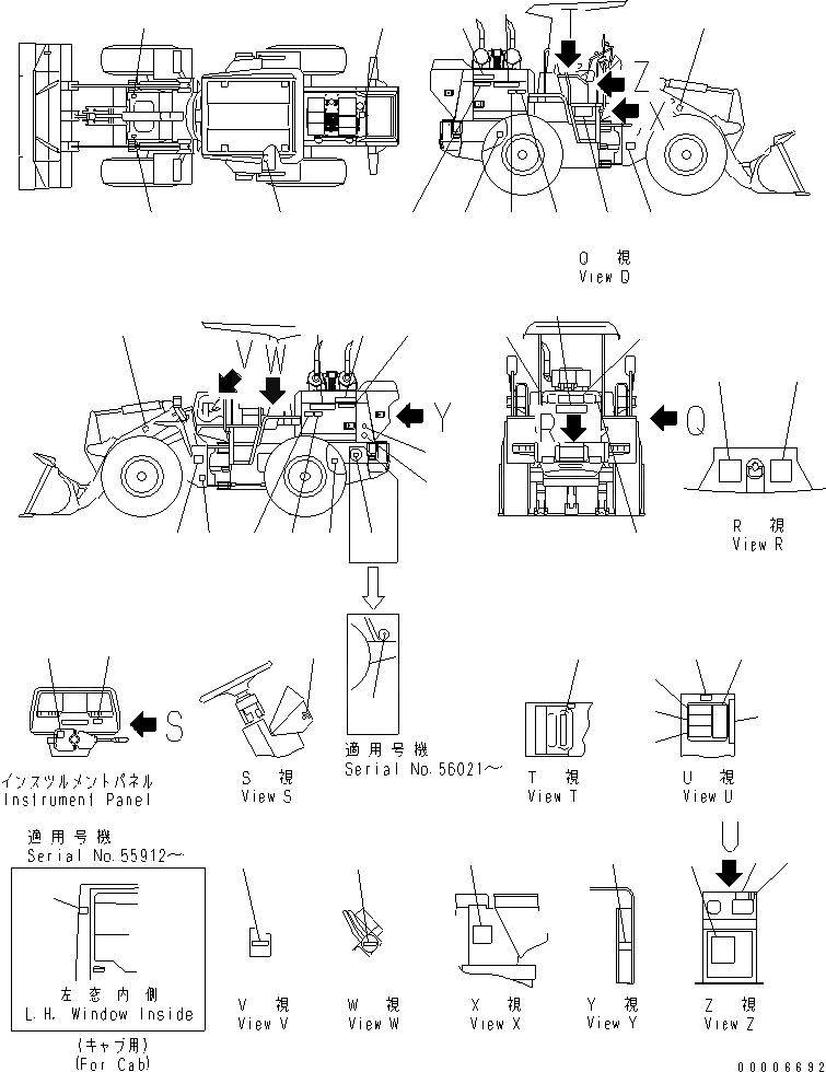 Схема запчастей Komatsu WA100SSS-3A - МАРКИРОВКА (ЯПОН.) (SUPER SILENT СПЕЦ. СПЕЦ-Я.)(№-) МАРКИРОВКА