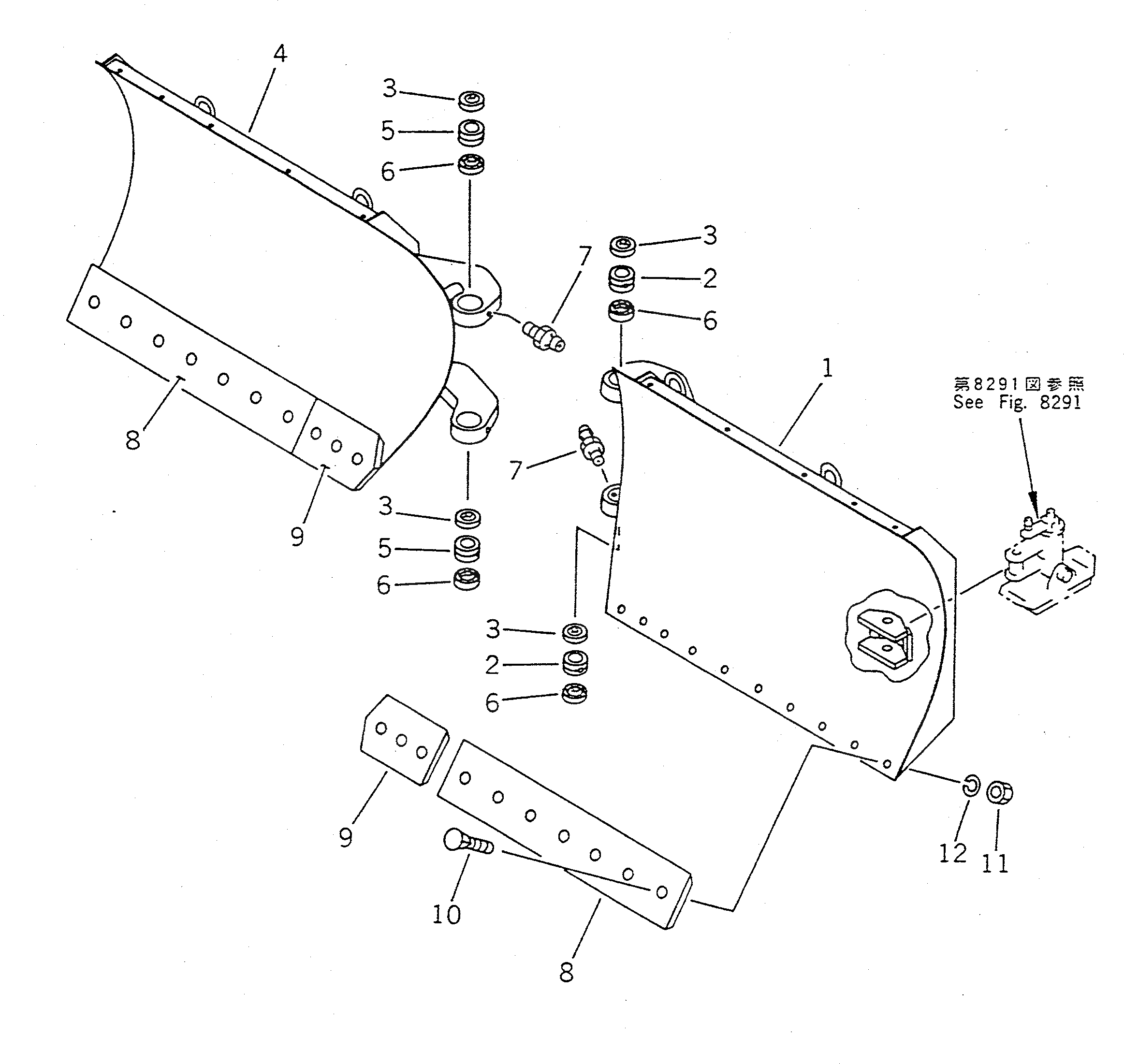 Схема запчастей Komatsu WA100SS-1 - MULTI ОТВАЛ(№.-) СПЕЦ. APPLICATION ЧАСТИ