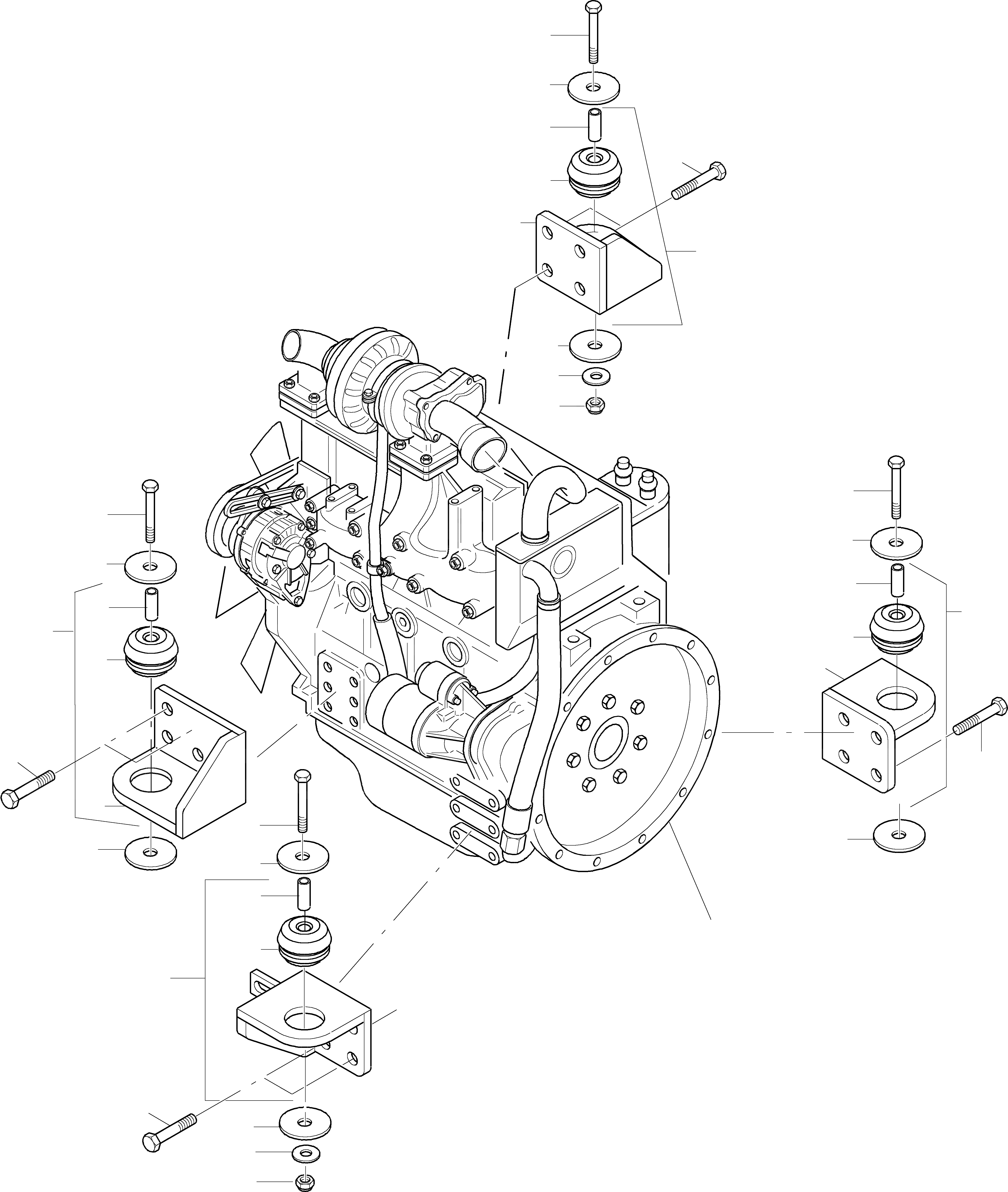 Схема запчастей Komatsu WA115-3 - ДВИГАТЕЛЬ, КРЕПЛЕНИЕ ДВИГАТЕЛЯ (заводской номер: H - H89) ДВИГАТЕЛЬ, КРЕПЛЕНИЕ ДВИГАТЕЛЯ