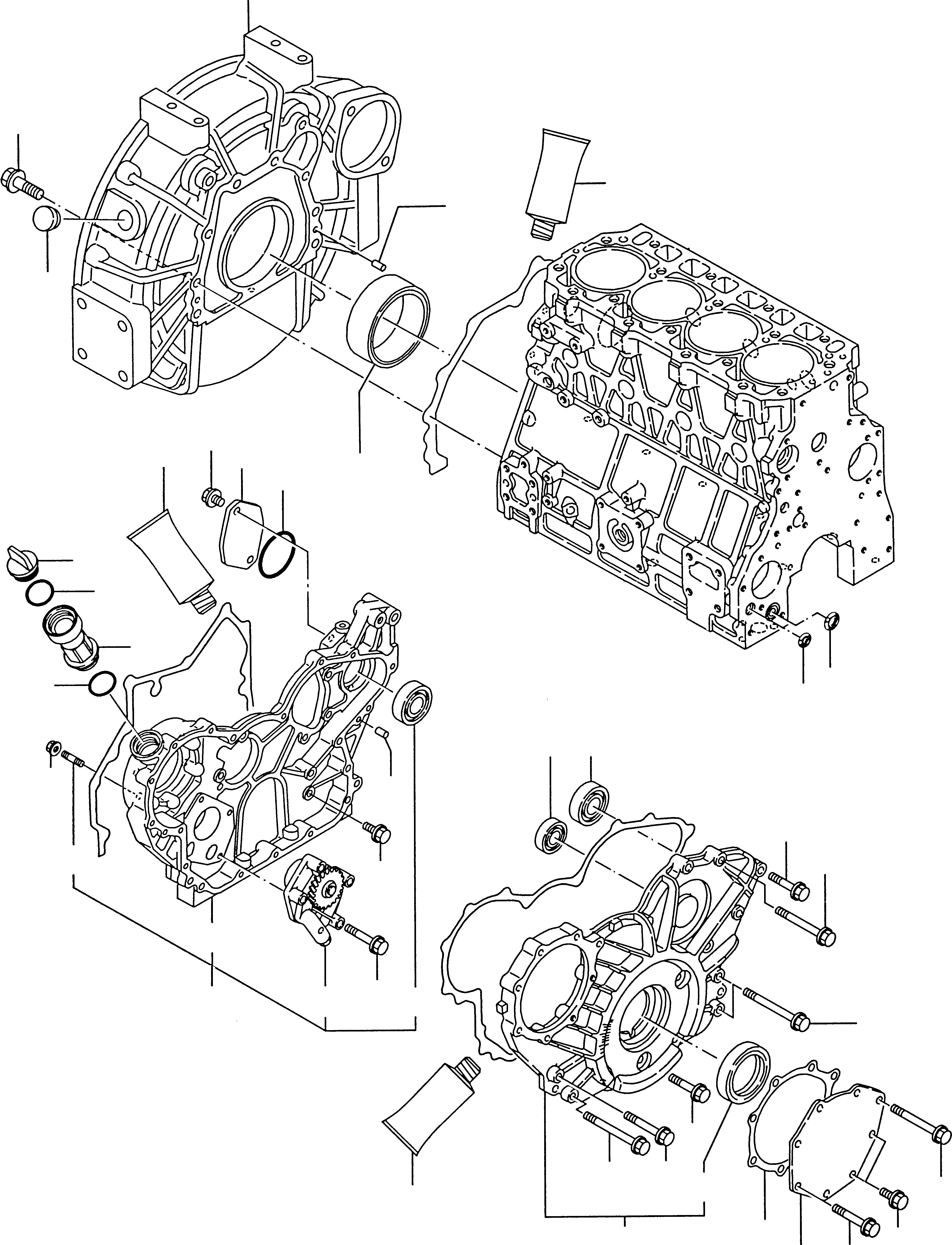 Схема запчастей Komatsu WA115-3 - TIMING КОРПУС ШЕСТЕРЕНН. ПЕРЕДАЧИ И КАРТЕР МАХОВИКА ДВИГАТЕЛЬ, КРЕПЛЕНИЕ ДВИГАТЕЛЯ