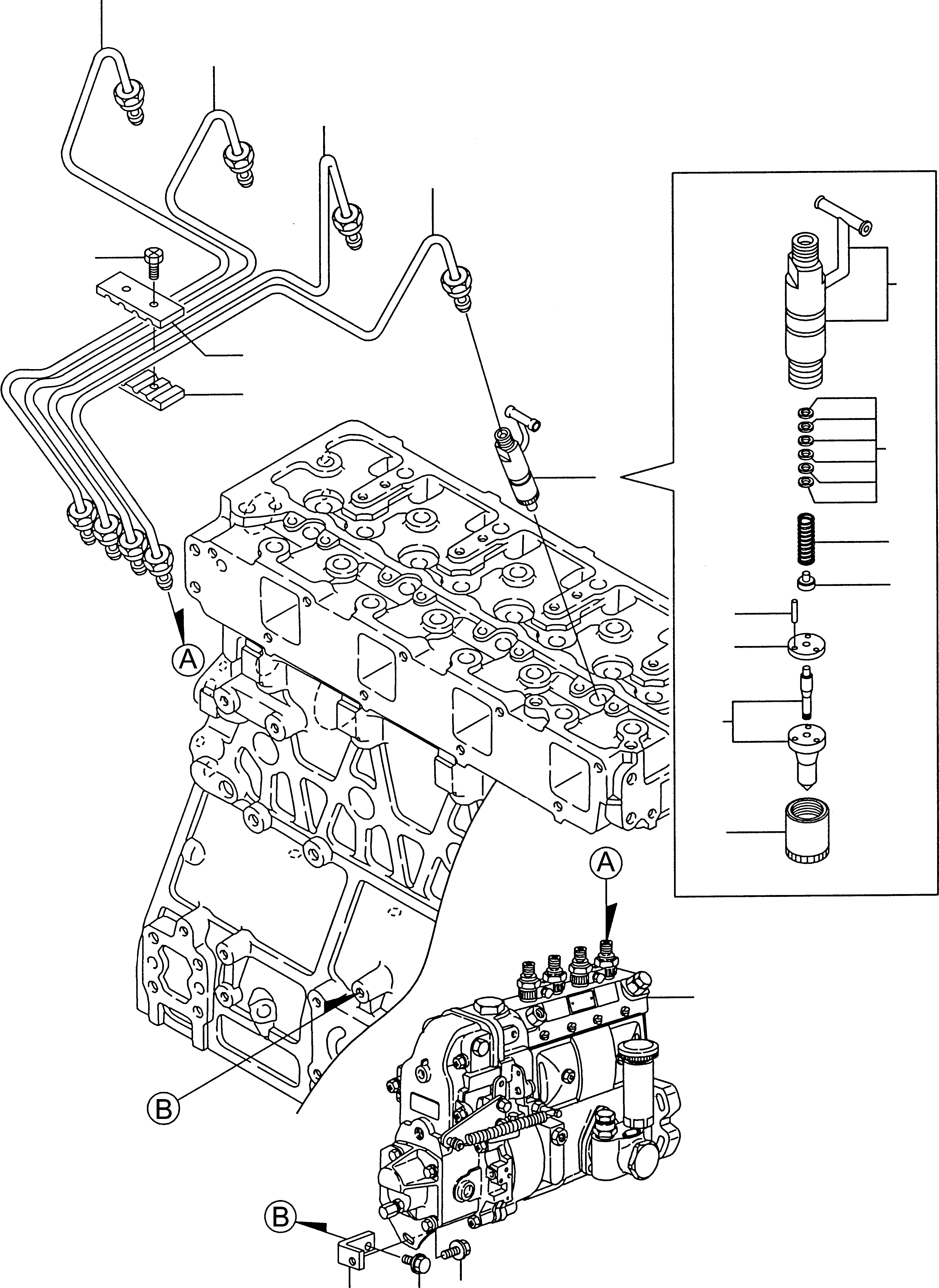 Схема запчастей Komatsu WA115-3 - ВПРЫСК СИСТЕМА ДВИГАТЕЛЬ, КРЕПЛЕНИЕ ДВИГАТЕЛЯ