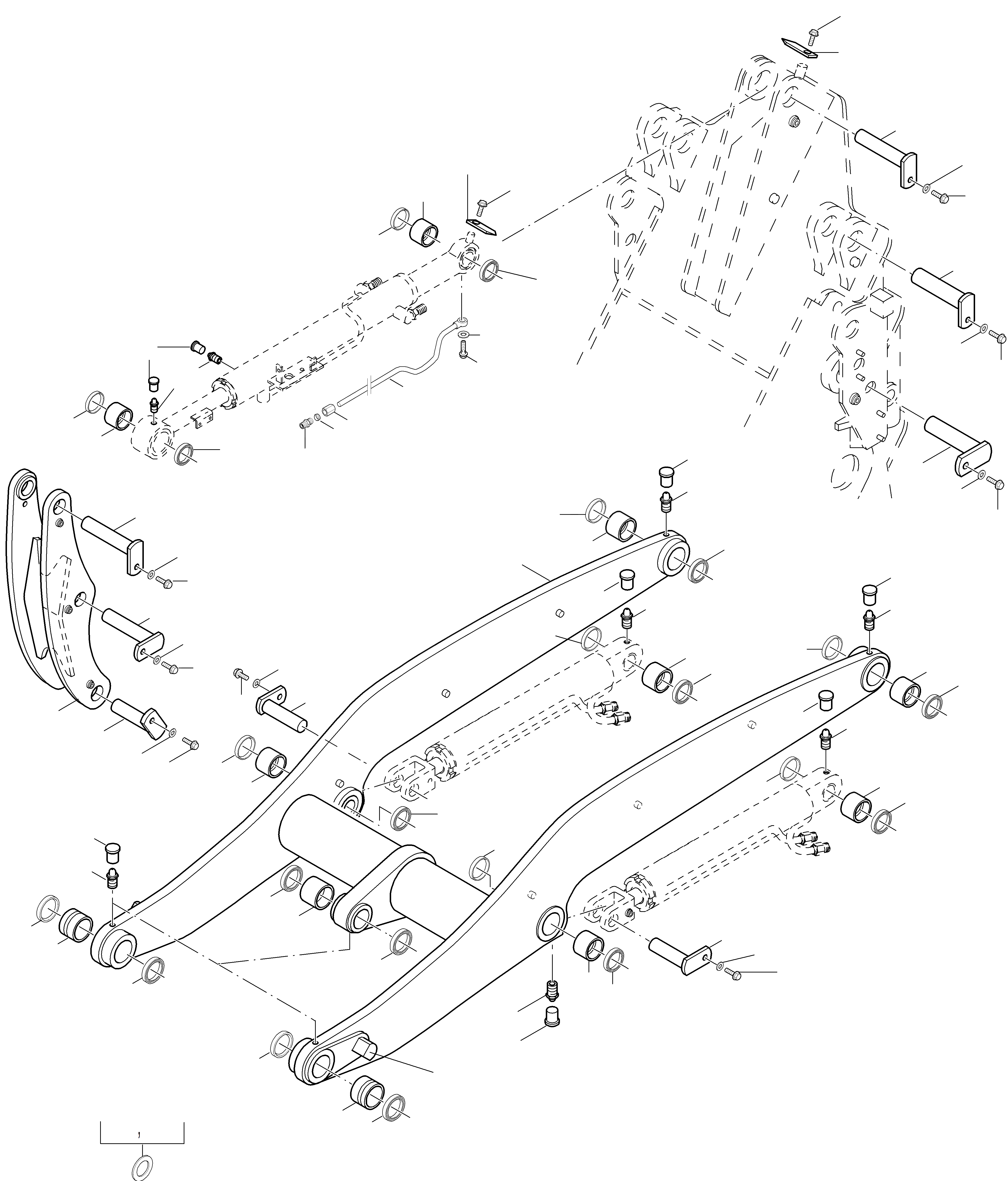 Схема запчастей Komatsu WA115-3 - СТРЕЛА СТРЕЛА, THRUST РАМА - РУКОЯТЬ