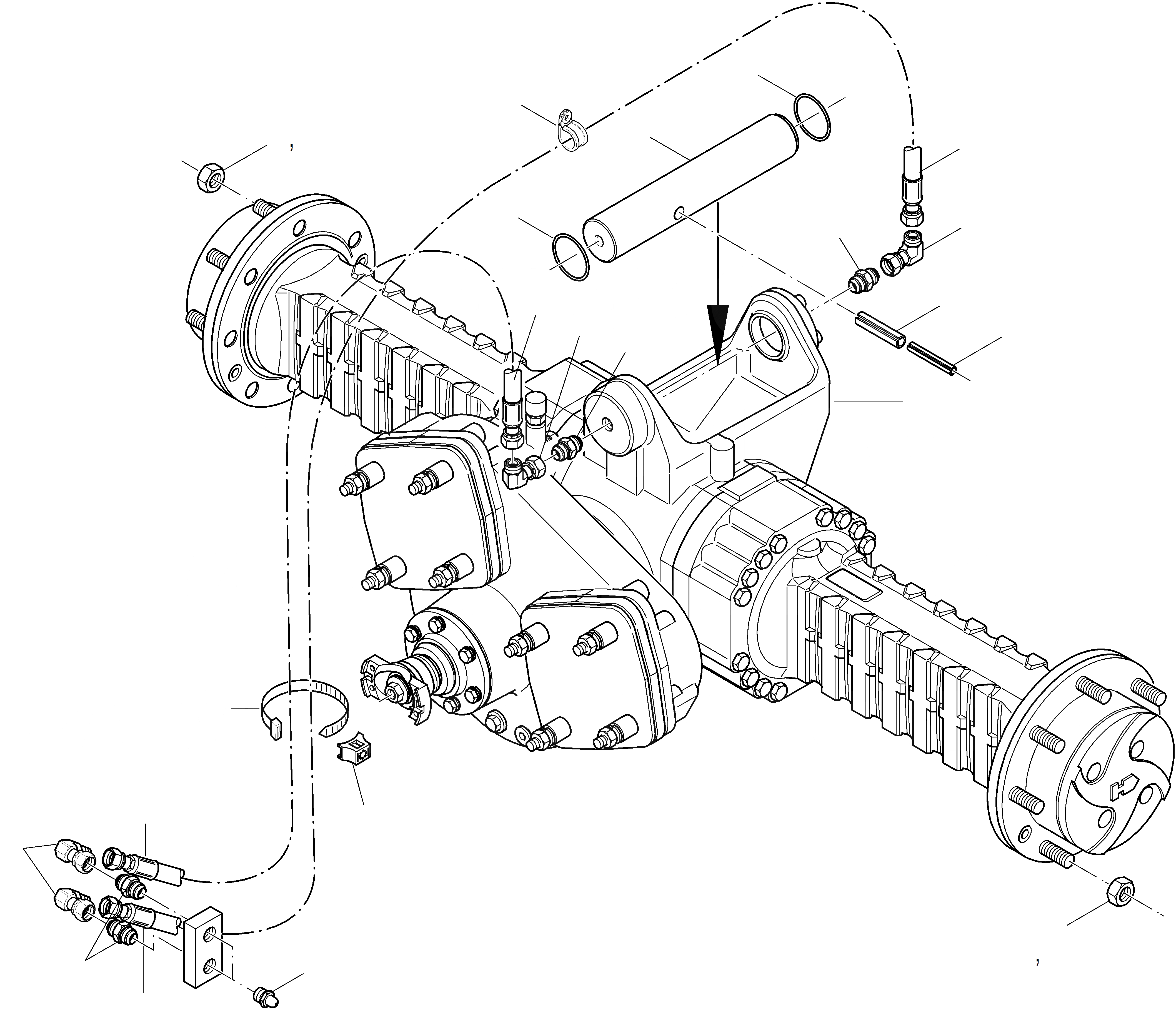 Схема запчастей Komatsu WA115-3 - ЗАДН. МОСТ ЗАДН. МОСТ