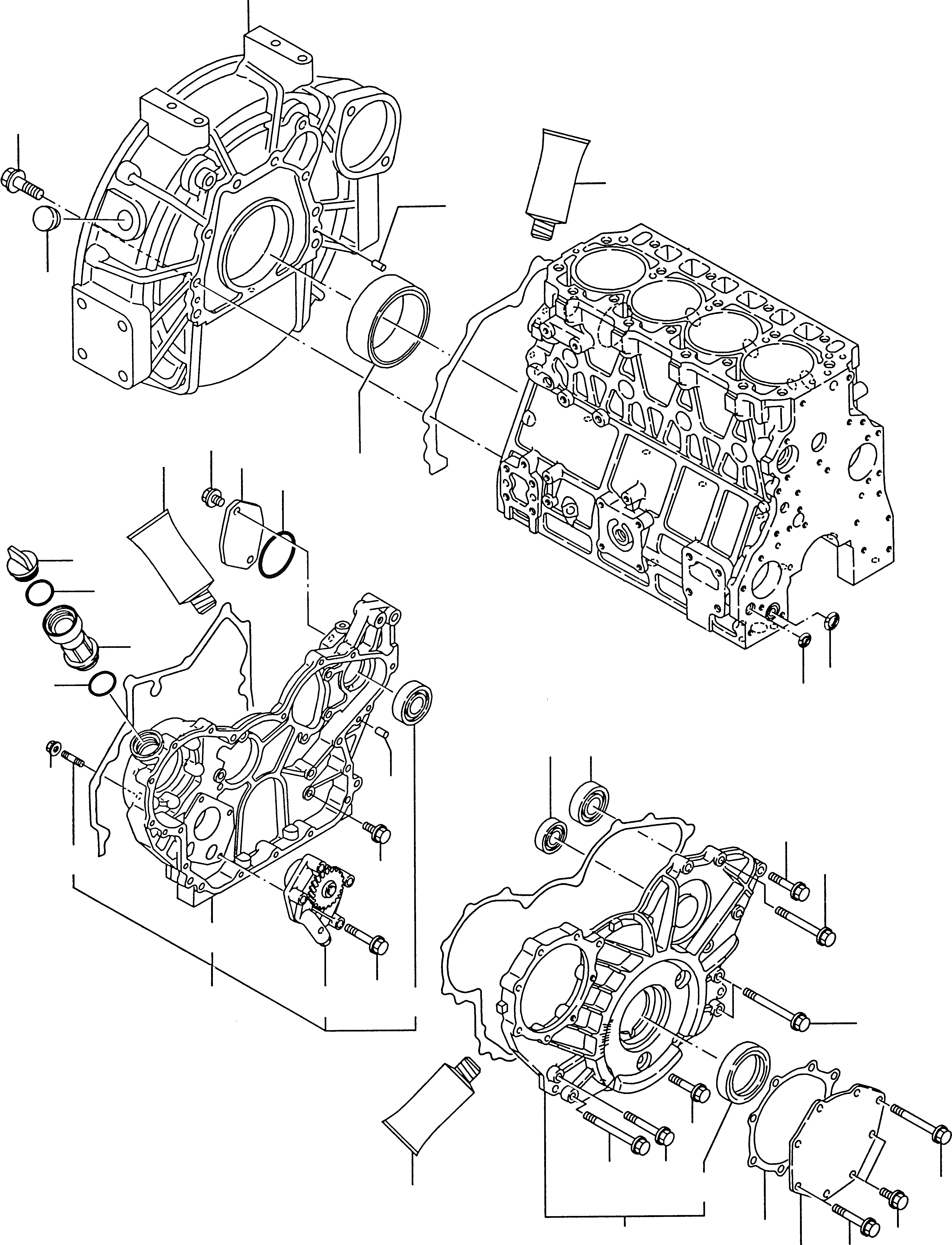 Схема запчастей Komatsu WA115-3 - TIMING КОРПУС ШЕСТЕРЕНН. ПЕРЕДАЧИ И КАРТЕР МАХОВИКА ДВИГАТЕЛЬ, КРЕПЛЕНИЕ ДВИГАТЕЛЯ