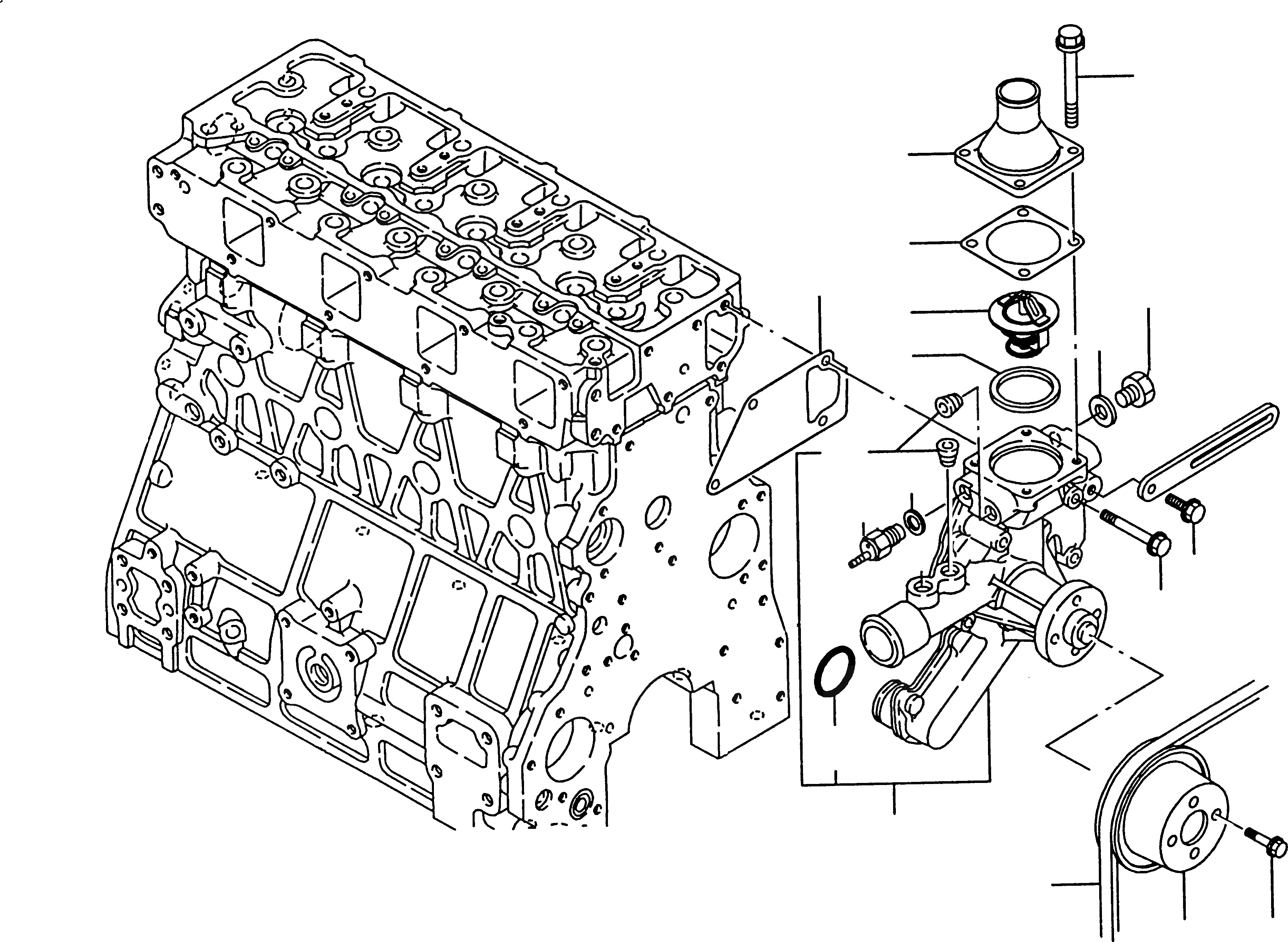 Схема запчастей Komatsu WA115-3 - ВОДЯНАЯ ПОМПА ДВИГАТЕЛЬ, КРЕПЛЕНИЕ ДВИГАТЕЛЯ