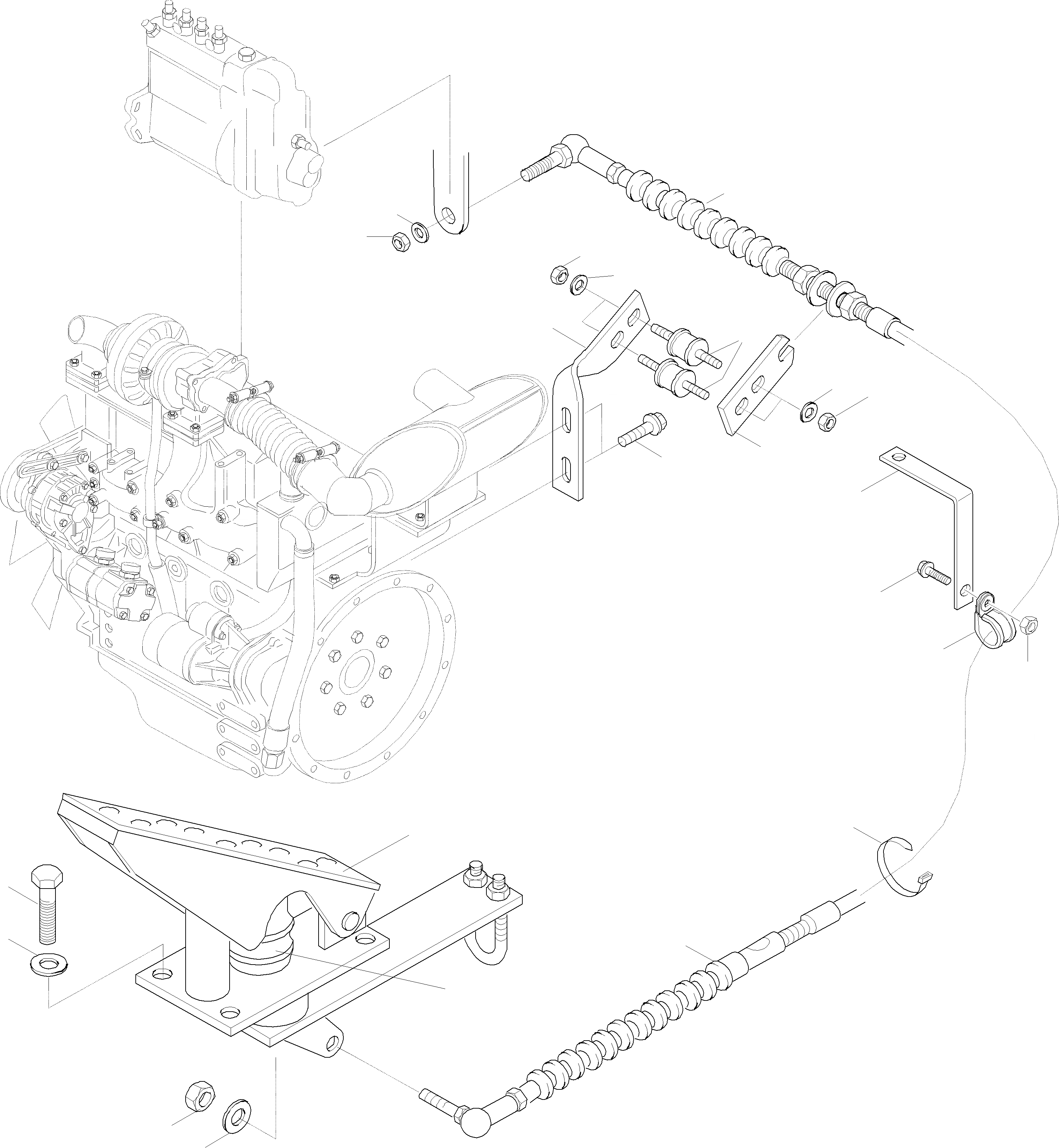 Схема запчастей Komatsu WA115-3 - УПРАВЛ-Е ДВИГАТЕЛЕМ ДВИГАТЕЛЬ, КРЕПЛЕНИЕ ДВИГАТЕЛЯ