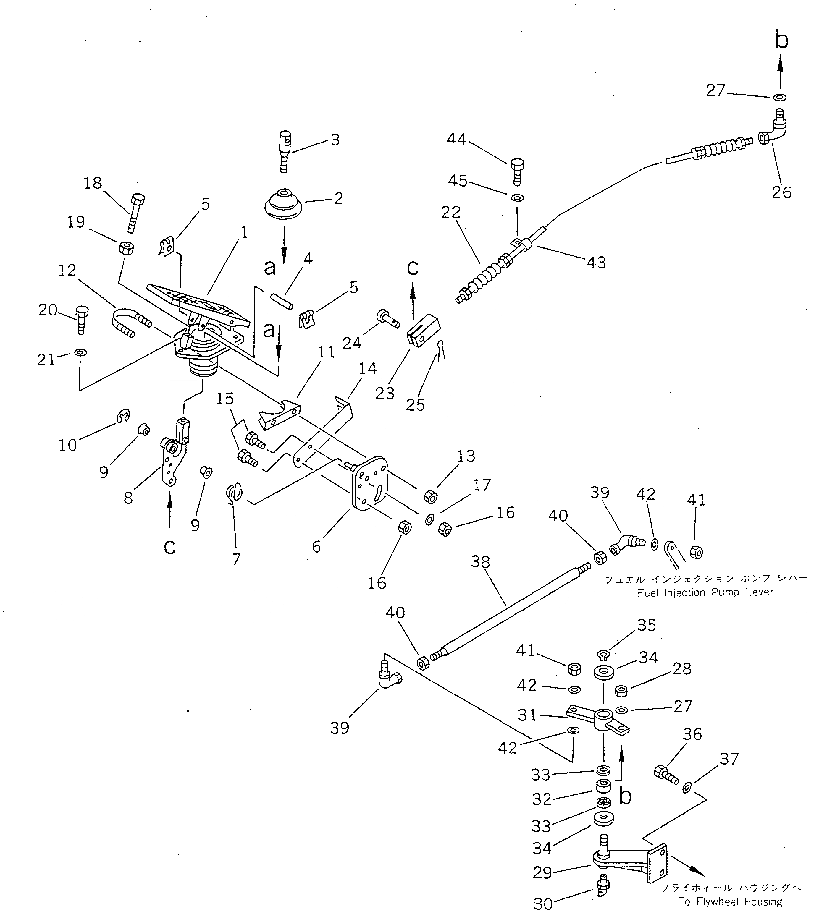 Схема запчастей Komatsu WA120-1 - ПЕДАЛЬ АКСЕЛЕРАТОРАAND МЕХАНИЗМ КОМПОНЕНТЫ ДВИГАТЕЛЯ И ЭЛЕКТРИКА