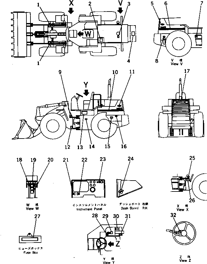 Схема запчастей Komatsu WA120-1 - МАРКИРОВКА (АНГЛ.) МАРКИРОВКА¤ ИНСТРУМЕНТ И РЕМКОМПЛЕКТЫ