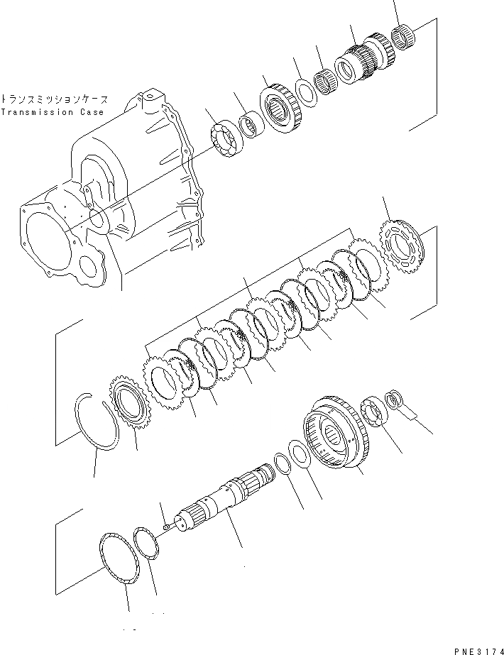 Схема запчастей Komatsu WA120-3 - ТРАНСМИССИЯ (1 МУФТА) (ДЛЯ -SPEED) ТРАНСМИССИЯ