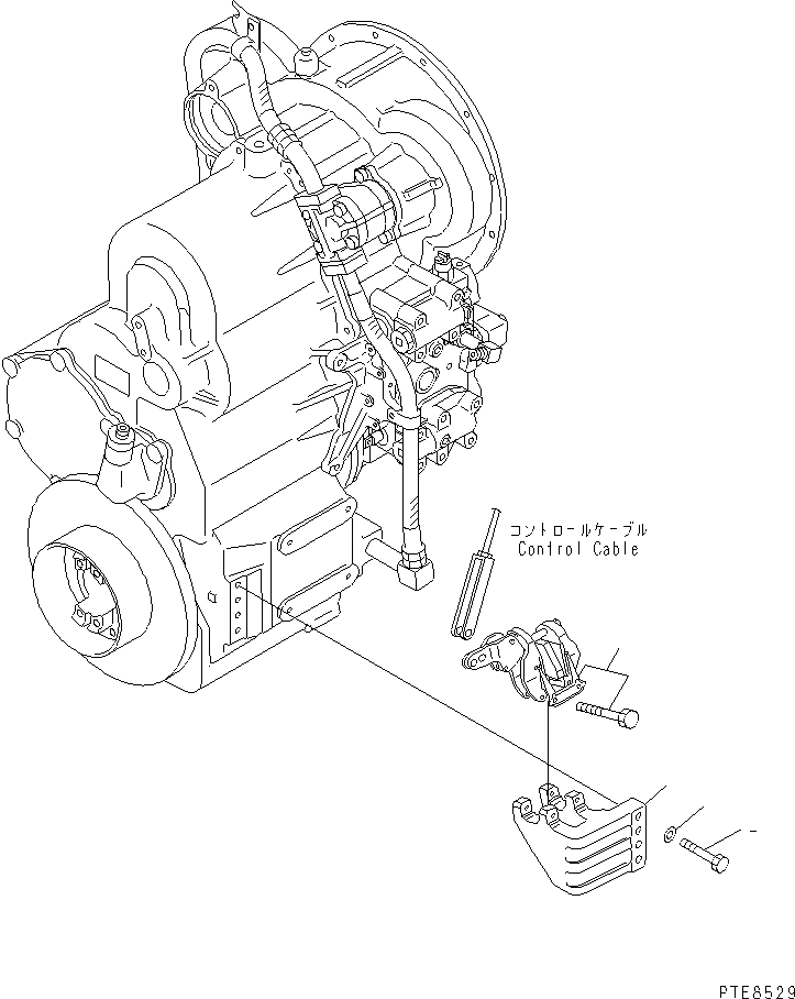 Схема запчастей Komatsu WA120-3 - СТОЯНОЧНЫЙ ТОРМОЗ ЭЛЕМЕНТЫ КРЕПЛЕНИЯ (ДЛЯ -SPEED) ТРАНСМИССИЯ