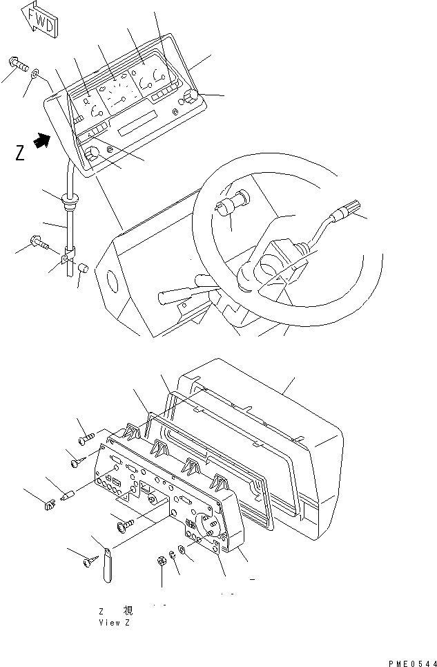 Схема запчастей Komatsu WA120-3 - ПАНЕЛЬ ПРИБОРОВ(№-) КОМПОНЕНТЫ ДВИГАТЕЛЯ И ЭЛЕКТРИКА