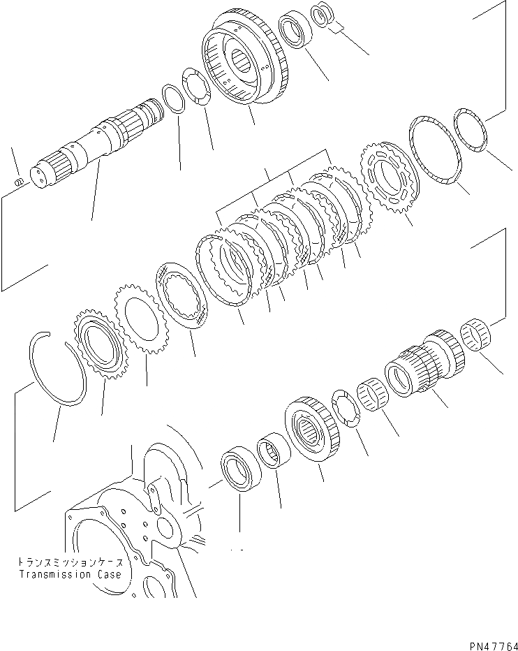 Схема запчастей Komatsu WA120-3 - ТРАНСМИССИЯ (1 МУФТА)(№-) ТРАНСМИССИЯ