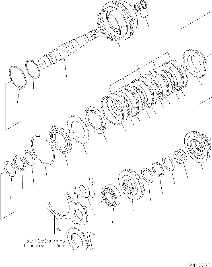 Схема запчастей Komatsu WA120-3 - ТРАНСМИССИЯ (2 МУФТА)(№-) ТРАНСМИССИЯ