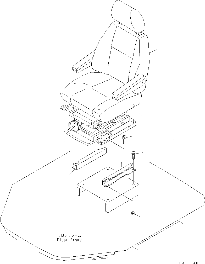 Схема запчастей Komatsu WA120-3 - СИДЕНЬЕ ОПЕРАТОРА (С ПОДВЕСКА) (ТКАНЬ ТИП)(№-) РАМА И ЧАСТИ КОРПУСА