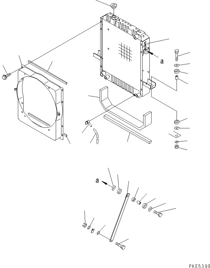 Схема запчастей Komatsu WA120-3CS - РАДИАТОР (РАДИАТОР И КРЕПЛЕНИЕ) СИСТЕМА ОХЛАЖДЕНИЯ