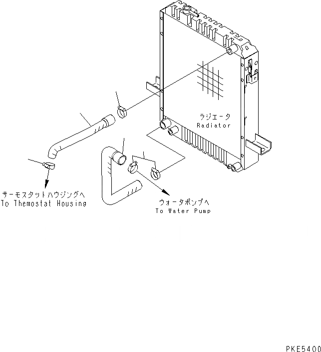 Схема запчастей Komatsu WA120-3CS - СИСТЕМА ТРУБ ОХЛАЖДЕНИЯ (ДЛЯ РАДИАТОРА) СИСТЕМА ОХЛАЖДЕНИЯ