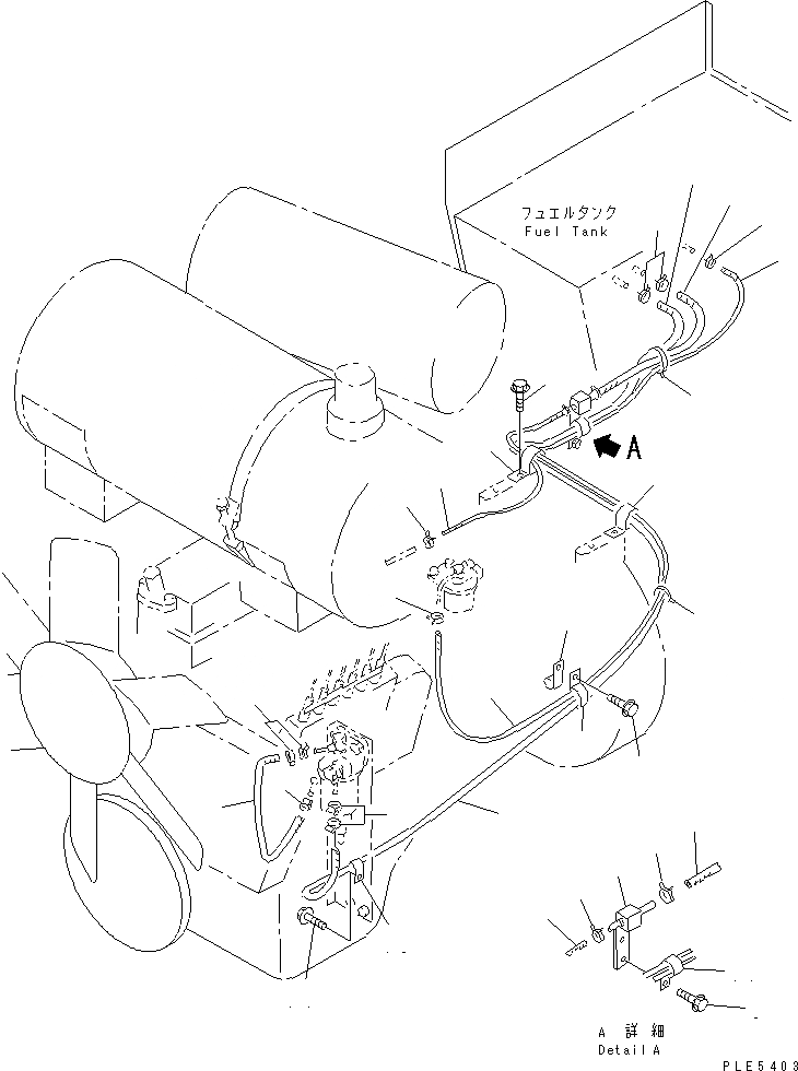 Схема запчастей Komatsu WA120-3CS - ТОПЛИВН. ЛИНИЯ (СЛИВН. ТРУБКА КРЕПЛЕНИЕ) ТОПЛИВН. БАК. AND КОМПОНЕНТЫ