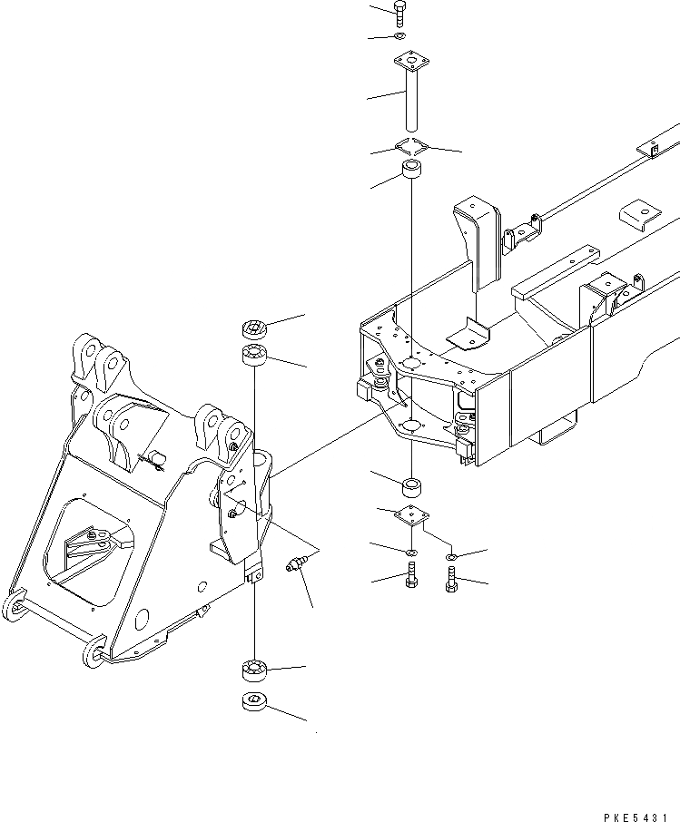 Схема запчастей Komatsu WA120-3CS - ПАЛЕЦ(ДЛЯ ПЕРЕДН. И ЗАДН. РАМА СОЕДИНЕНИЕ) ОСНОВНАЯ РАМА И ЕЕ ЧАСТИ