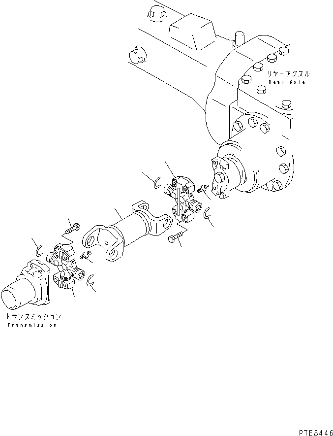 Схема запчастей Komatsu WA120-3 - ВЕДУЩ. ВАЛ (ЗАДН.) (ДЛЯ -SPEED) ТРАНСМИССИЯ