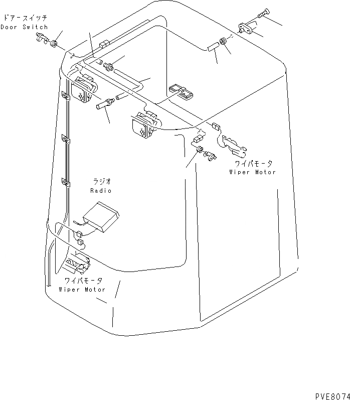 Схема запчастей Komatsu WA120-3 - КАБИНА ROPS (ОМЫВАТЕЛЬ) OPERATIORS ОБСТАНОВКА И СИСТЕМА УПРАВЛЕНИЯ